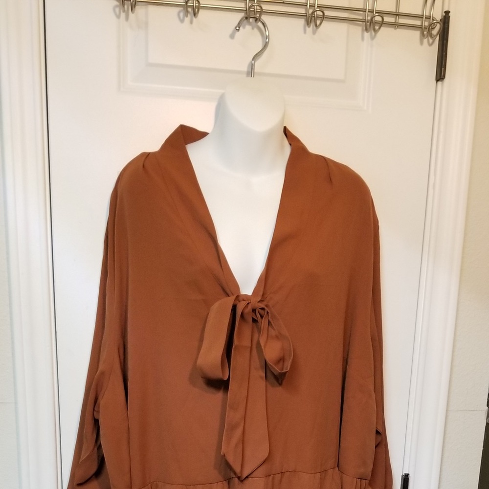 Eshaki Custom Flare Dress Golden Brown